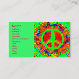 Cartão De Visita Legal Abstrato Psychedelic Tie Dye Sinal de Paz