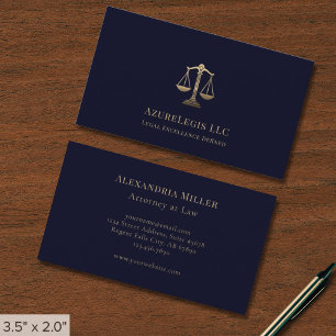 Cartão de visita legal Dourado Azul