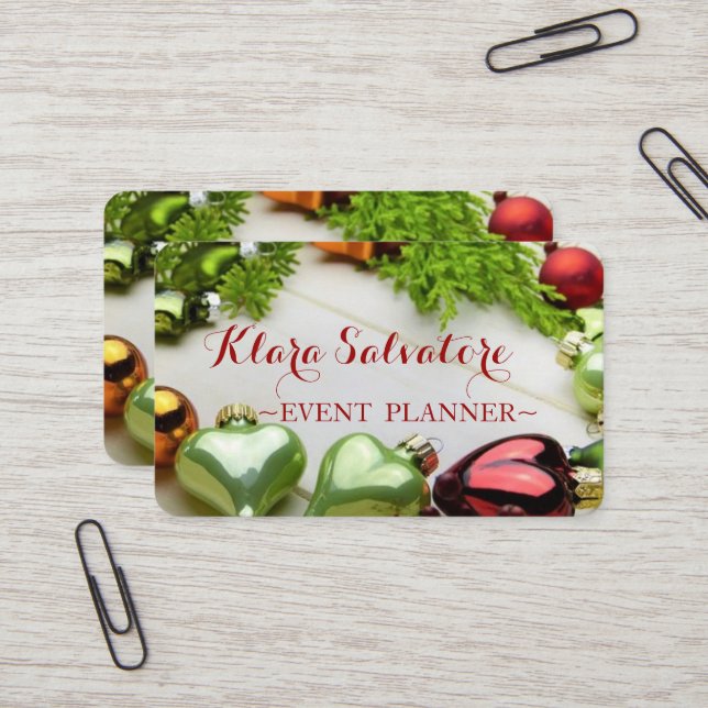 Cartão De Visita Legal Enfeites de natal Incríveis Wreath (Frente/Verso In Situ)