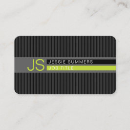 Cartão De Visita Legal faixas modernas | Cinzas, Verde limão e pret