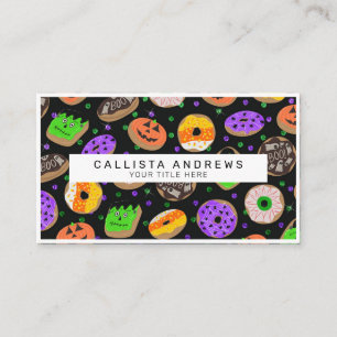 Cartão De Visita Legal Glitter Confetti Rosquinha Halloween