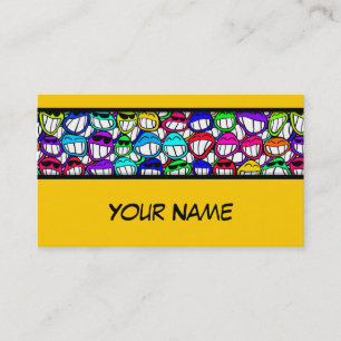 Cartão De Visita LEGAL GRUPO DE FACES DE SMILUSÃO + texto e ideias