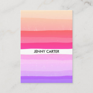Cartão De Visita Legal Mínimo de listras Coloridas