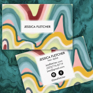Cartão De Visita Legal ondulações coloridas