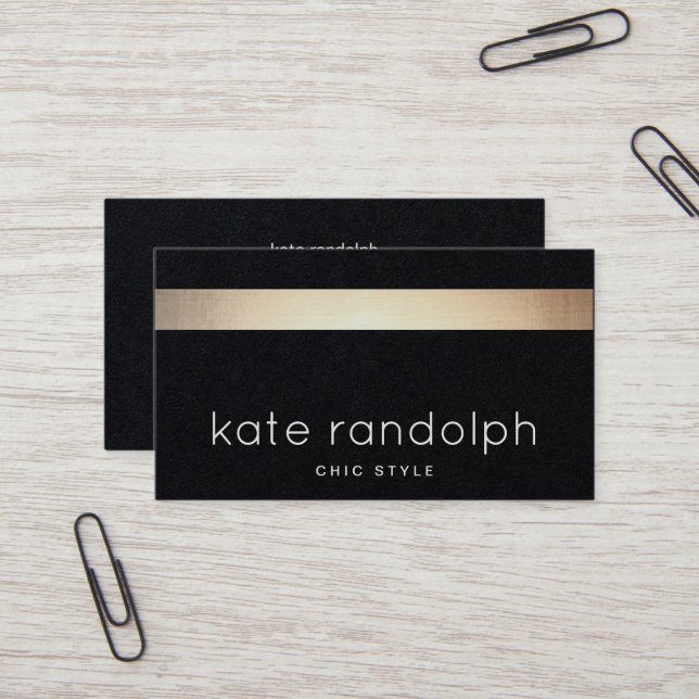 Cartão De Visita Legal profissional Dourado com risca a preto (Frente/Verso In Situ)