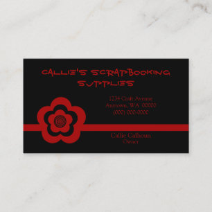 Cartão de visita legal retro da flor, vermelho