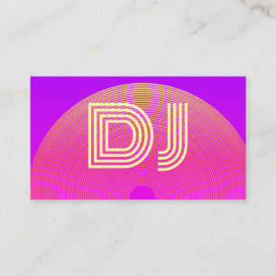 Cartão De Visita Legal Vaporwave Pink Lilac Yellow Púrpura Music DJ