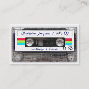 Cartão De Visita Legal vintage 80s retro música cassete engraçada