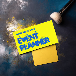 Cartão De Visita Legal Yellow e Blue Grunge Tipografia Business Ca