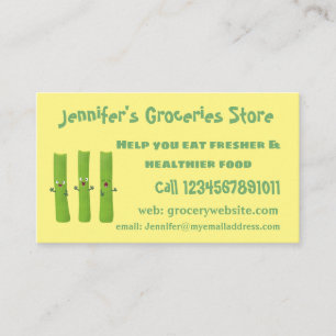 Cartão De Visita Legumes de trio com aipo-branco