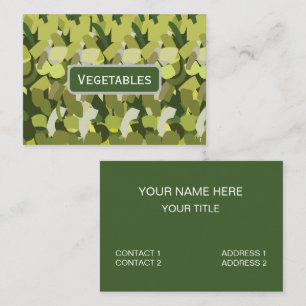 Cartão De Visita Legumes Verdes Vegetais