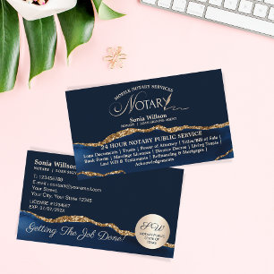 Cartão De Visita Lei do agente de assinatura do notário e do emprés