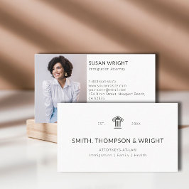 Cartão De Visita Lei Moderna Logotipo Legal Advogado Mínimo Foto