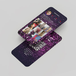 Cartão De Visita Leitão Moderno de Instagram Glitter Rosa