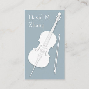 Cartão De Visita Leitor de Cordas de Cinza de Chapa Branca e Arco