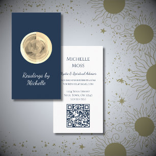 Cartão De Visita Leitor de Tarô Simples de Bola de Cristal Moderna