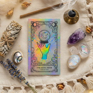 Cartão De Visita Leitor de Tarot   Leitor de Tarot Celestial Hologr