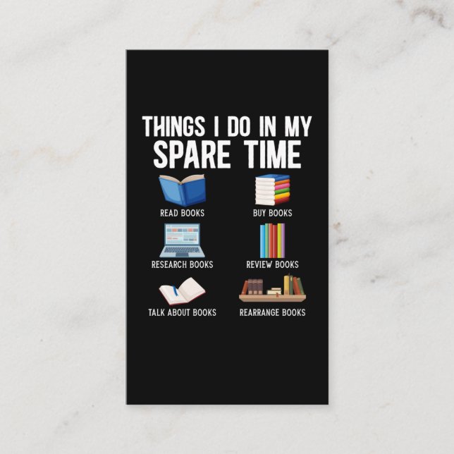 Cartão De Visita Leitor Engraçado do Bookworm de Humor do Livro (Frente)