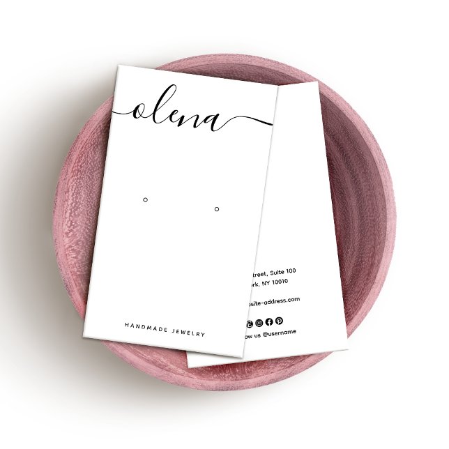 Cartão De Visita Leitura Branca de Script de Assinatura (Criador carregado)