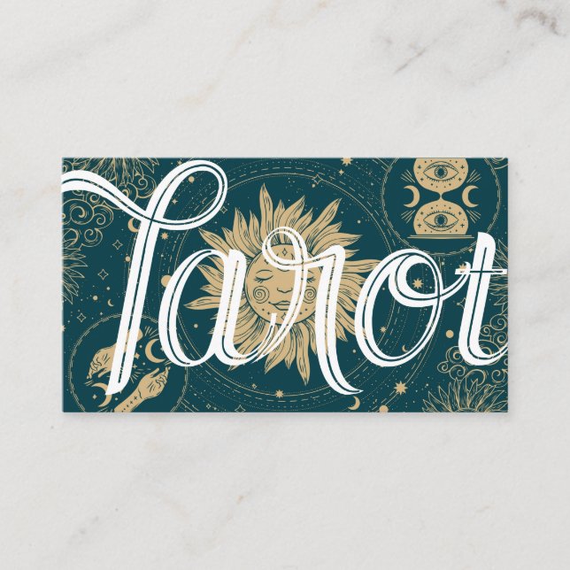 Cartão De Visita Leitura de Palma Psíquica do Leitor de Placa Tarot (Frente)