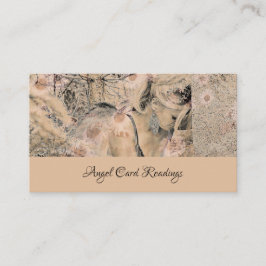 Cartão De Visita Leitura de Placa Angel Floral Sepia Elegante