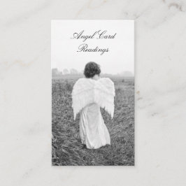 Cartão De Visita Leitura de Placa Anjo Preta e Branca Elegante