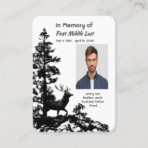 Cartão De Visita Lembrança Memorial Arte de Veado Cervo Masculino