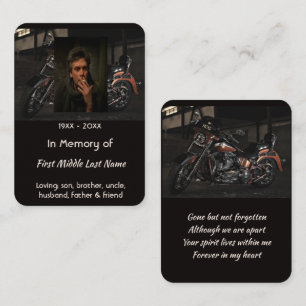 Cartão De Visita Lembrança Memorial Moto Personalizada Motociclista