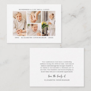 Cartão De Visita Lembre-Se De Uma Colagem De Fotografias Simples E 