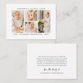 Cartão De Visita Lembre-Se De Uma Colagem De Fotografias Simples E