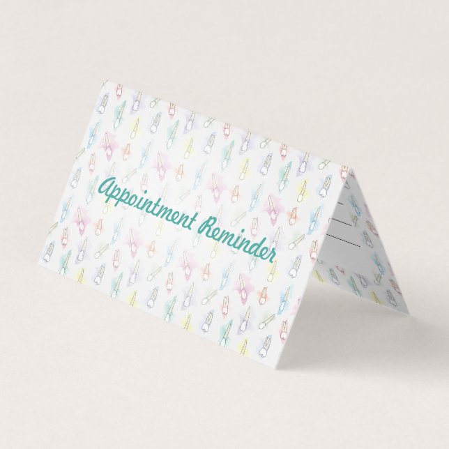 Cartão De Visita Lembrete de Compromisso Dental dos Dentes de Aquar (Frente)