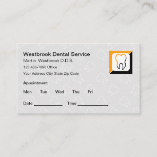 Cartão De Visita Lembrete de Compromisso do Paciente Dentista