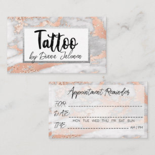 Cartão De Visita Lembrete de Consulta com Tatuador 100 Rose Marble