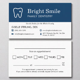 Cartão De Visita Lembrete de Consulta Ícone de Dente do Consultório