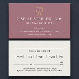 Cartão De Visita Lembrete de Consulta Odontológica Rosa Dentistry