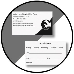 Cartão De Visita Lembrete de consulta veterinária moderna