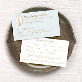 Cartão De Visita Lembrete de nomeação de Chiropractic