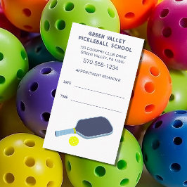 Cartão De Visita Lembrete de Tempo de Quadra de Aula de Pickleball