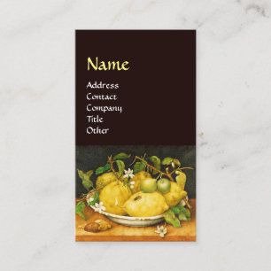 CARTÃO DE VISITA LEMÕES FRUTAS DA SEASON E FLORES BRANCOS