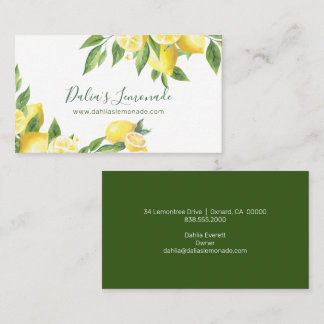 Cartão De Visita Lemon Watercolor