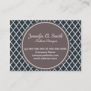 Cartão De Visita lendária, linda, clássica, espresso, quatrefoil B&