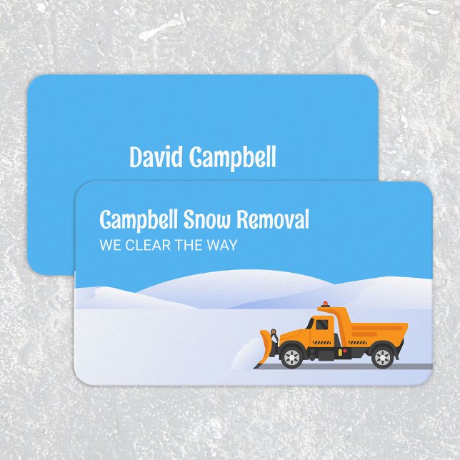 Cartão De Visita Lendo Remoção de Neve (Snow Removal Business Cards)