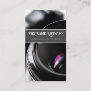Cartão De Visita Lente da câmara DSLR para fotógrafos Videógrafos