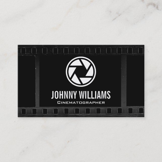 Cartão De Visita Lente do obturador da câmera | Antecedentes (Frente)