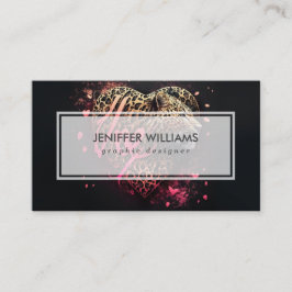 Cartão De Visita Leopard Heart Love Graffiti Art