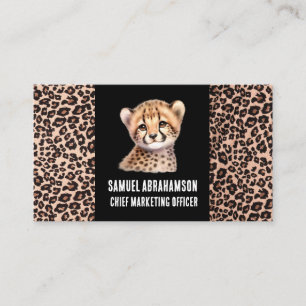 Cartão De Visita Leopard Print Kawaii Premier