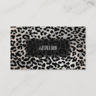 Cartão De Visita Leopardo/cinza/prata azul PixDezines
