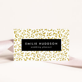 Cartão De Visita Leopardo Dourado, Brilho Dourado, Impressão Leopar