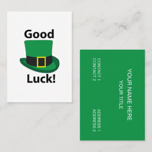 Cartão De Visita Leprechaun Hat Boa Sorte Dia de São Patrício