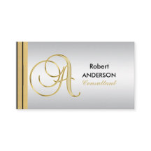 Letra de prata preta Dourado Monogrammed executiva